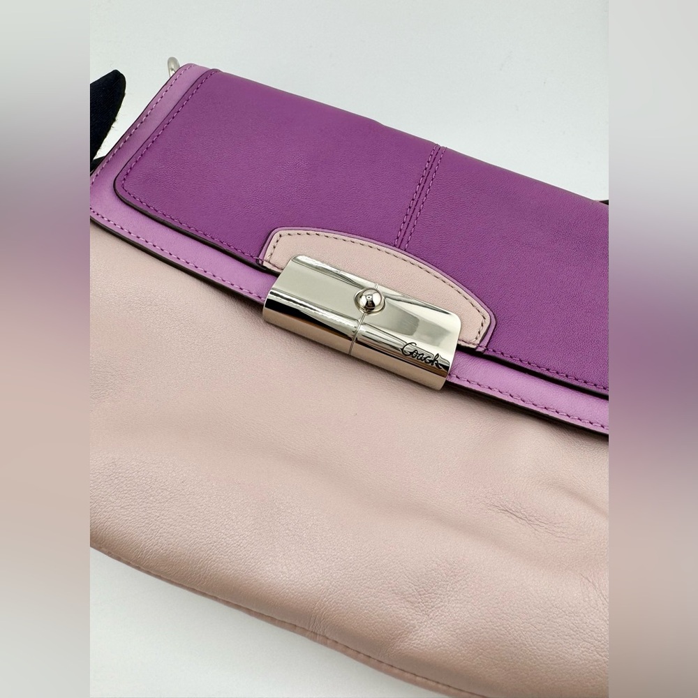 Coach Purple & Mauve Crossbody Bag Leather with Silver Hardware - Picture 9 of 12